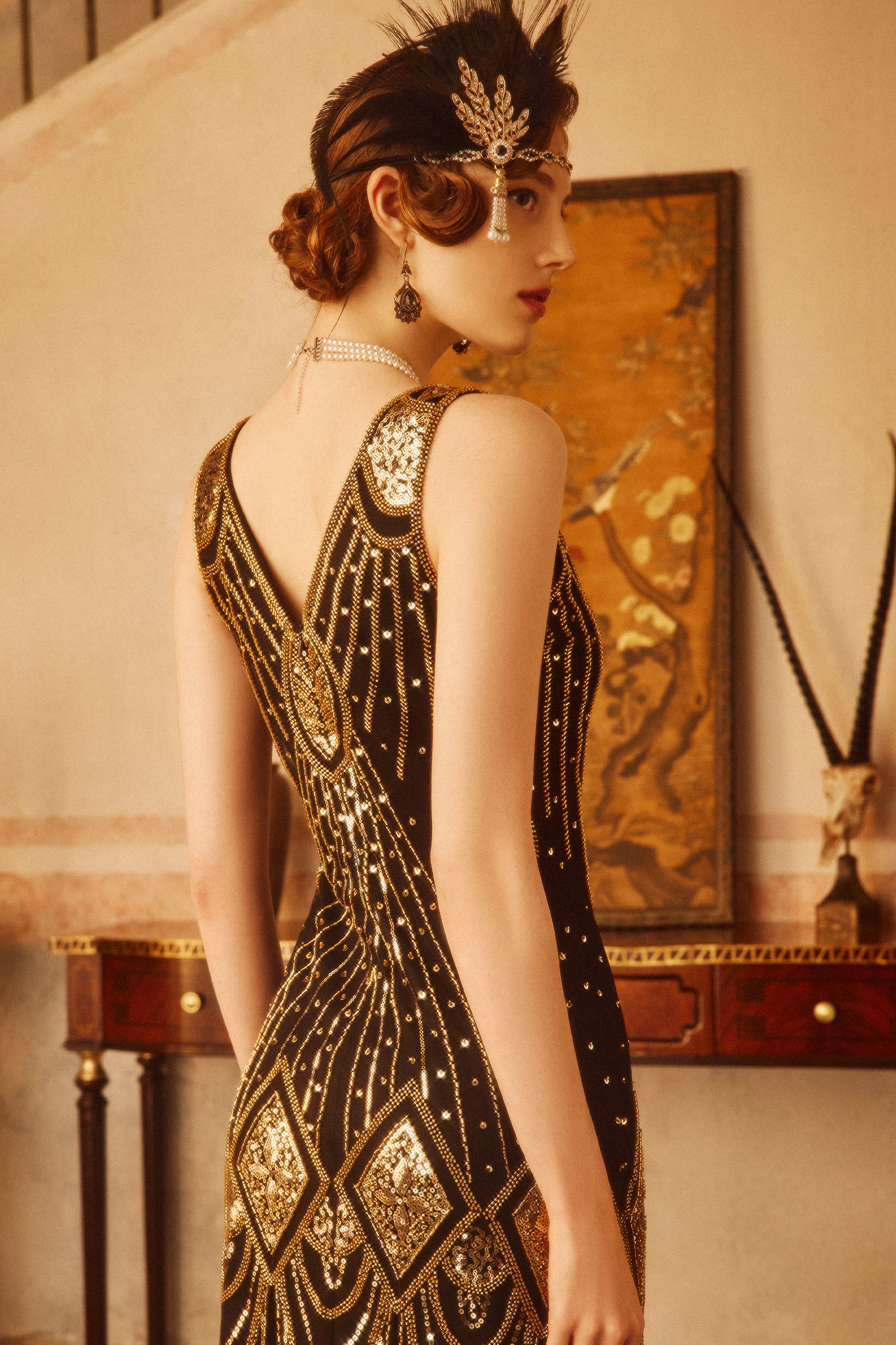 gold flapper dress